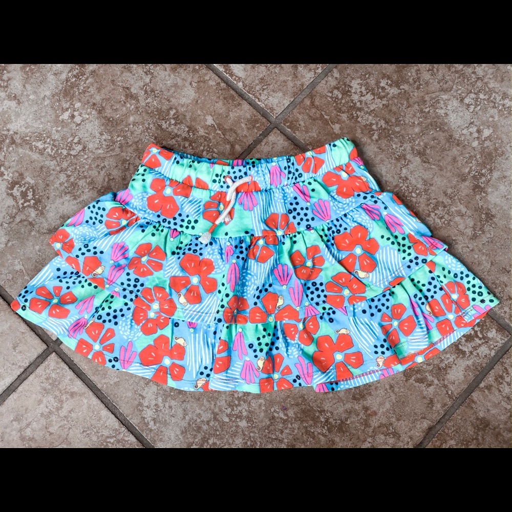 blue patterned flower cat & jack skirt